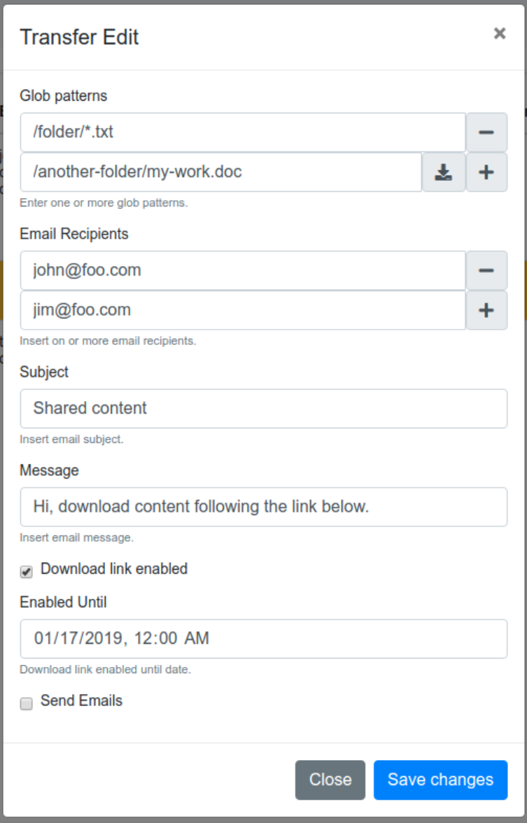 Admin transfer detail